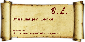 Breslmayer Lenke névjegykártya